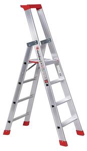 Euroline Premium 32577 Scala a pioli con ponte di sicurezza, 4 gradini