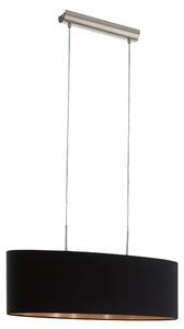 Pasteri lampada a sospensione con paralume in tessuto 75cm nero, rame