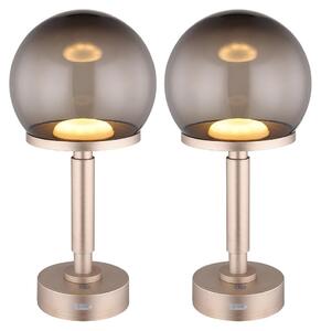 2x Lampada da tavolo a LED, touch dimmer, USB, AKKU, H 31,5 cm