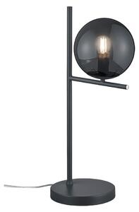 Lampada da comodino, colore antracite, metallo, vetro fumé, altezza 52 cm