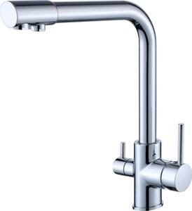 Rubinetto da cucina BieTal® BT-301 bocca a L a 3 vie Miscelatore da cucina cromato