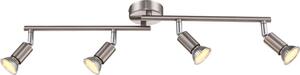 Globo Lighting Faretto in metallo nichel opaco, 4x GU10 LED