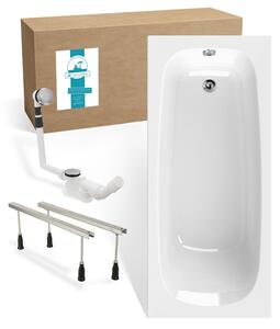 Set vasca da bagno Calmwaters® 170x75 cm con piedini e set di scarico, vasca in acrilico originale, vasca ergonomica sagomata, set completo, 170 x 75 cm, bianco, 99000341