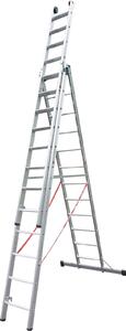 Euroline Premium 30777 Gradini Scala multiuso con rotelle a muro a 3 sezioni 3x12 gradini