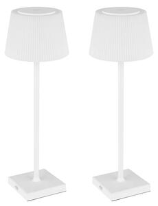 Set di 2 lampade da tavolo a LED, con dimmer touch, batteria ricaricabile USB, colore bianco, altezza 38 cm, grado di protezione IP44