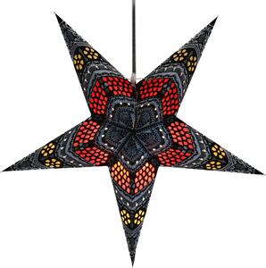 Stella di carta illuminata dell'Avvento pieghevole, stella di Natale 60 cm - Horus blu/rosso, decorazione della finestra a stella, 7 punti