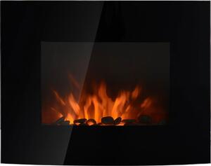Caminetto elettrico 820-014, effetto LED, 7 colori, montaggio a parete, acciaio inox, 65 x 11,4 x 52 cm