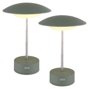 Set di 2 lampade da tavolo a LED, verdi, touch dimmer, regolabili in altezza