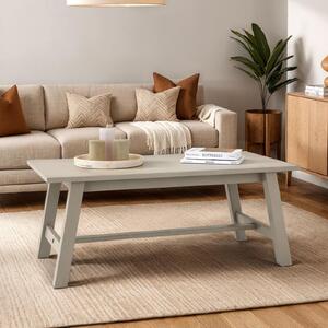Tavolino LUZERNA, 45 x 60 cm, in legno massello, colore grigio. Tavolino rettangolare, ideale come tavolino da divano e tavolino ausiliario per il soggiorno, dal design moderno