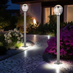 Lampada da terra a LED, per esterni, acciaio inox, trasparente, h 99 cm