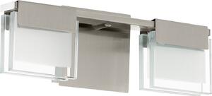 Clap 1 LED applique a 2 luci chiaro, bianco, nichel opaco