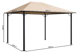 Padiglione da giardino in metallo Nizza 3x4m tenda da festa sabbia
