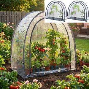Set da 2 pezzi composto da una robusta serra in plastica e una tenda per lo svernamento, 175x186x84 cm: una protezione per le piante che garantisce un raccolto ottimale e una cura al riparo dal gelo