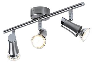 Lampada da soffitto a LED, cromata, con faretti orientabili, lunghezza 39 cm