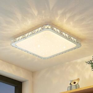 Lindby Lampada da soffitto LED Lorand, cristalli, CCT, telecomando