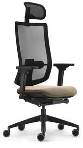 Sedus se:do pro light 2, sedia girevole con membrana in rete, poggiatesta e supporto lombare in beige