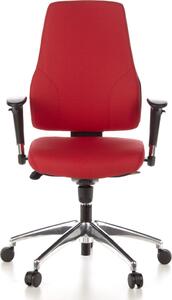 Sedia da ufficio / sedia girevole Pro-Tec 200 tessuto rosso alluminio lucido