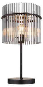Lampada da tavolo a LED, metallo, aste di vetro, color fumo, H 54,5 cm