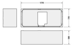 Supporto vassoio D-NEO per 700476, 1800x800 mm per 700476, 1800 x 800 mm