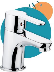 Rubinetto da bagno Calmwaters, miscelatore per lavabo con asta di comando, rubinetteria da bagno per lavabo, miscelatore con scarico, rubinetteria da bagno, miscelatore monocomando, rubinetto per lavabo, anima in ottone, cromato