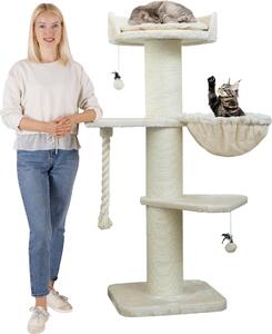 HAPPYPET Premium Albero da Graffio Gatti Grandi Stabile 'Cooper' - 150 cm Grande albero per gatti, albero da arrampicata per Maine Coon, tronchi spessi 20 cm - Crema