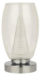 Lampada da comodino LED in metallo D: 11,5 cm rotondo 20,5 cm alto Cromo 3000 K bianco caldo 448 lm Lampada da tavolo moderna