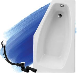 BADLAND vasca angolare Marika RIGHT 140x80 con set di scarico e piedini GRATIS senza rivestimento