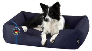 Letto per cani BedDog ZARA: cuscino per cani con rivestimento lavabile, cuccia per cani, divanetto per cani, NAVY-BLUE (blu scuro), (XL) ca. 100x85x23 cm
