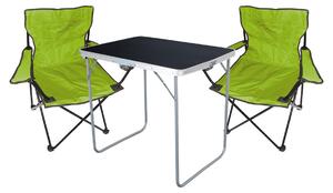 Set da campeggio da 3 pezzi: tavolo da campeggio + 2 sedie pieghevoli