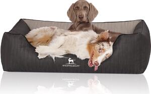 Cuccia per cani Outback in Pelle finta trapuntata al laser XXL nero-grigio