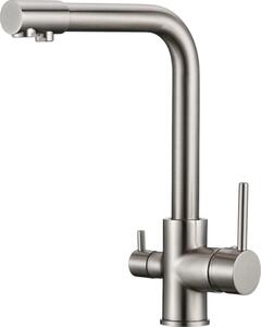 Rubinetto da cucina BieTal® BT-301 bocca a L a 3 vie Miscelatore da cucina in acciaio inox
