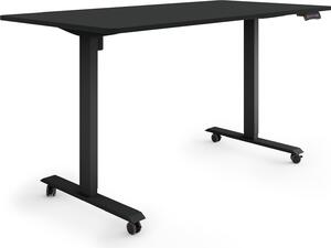 ESMART Germany ETX-121BB 160x80cm Nero Scrivania ergonomica in piedi/seduta su rotelle Regolabile elettricamente in altezza in modo continuo 78,5-128,5cm 3 x porta di ricarica USB con memoria Promemoria attività