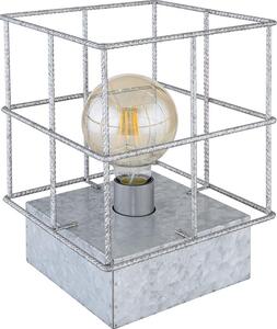 Lampada da tavolo, quadrata, gabbia in rete d'acciaio rinforzata