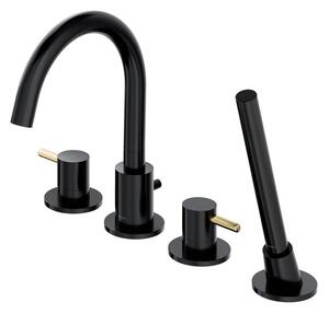 Omnires Y Y1232BLGL Miscelatore per vasca a 4 fori, nero-oro