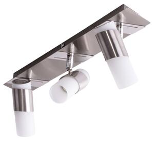 Lampada da soffitto a LED, cromata, con faretti orientabili, lunghezza 38 cm