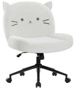 Sedia da ufficio IWMH senza braccioli, sedia da scrivania regolabile in altezza con rotelle, poltrona da lettura ergonomica per ufficio, camera da letto, toeletta - Bianca