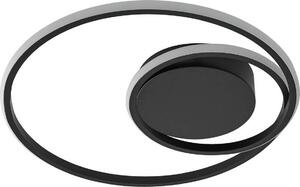 Lindby Plafoniera LED Kyron, nero, alluminio, dimmerabile, Ø45cm