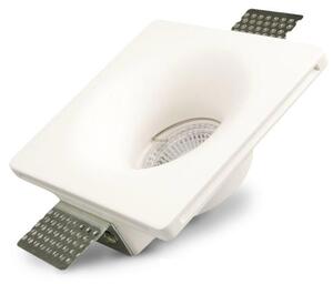 Faretto da incasso in gesso GU5.3, quadrato, da incasso, a imbuto, bianco