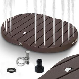 CCLIFE doccia da giardino doccia da esterno, doccia da giardino, doccia a pavimento da esterno, doccia con ruota per piedi, fontana altezza 4m, PP, CushHom, colore: Marrone