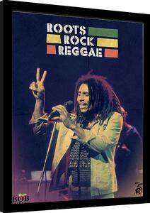 Quadro Bob Marley - Roots Rock Reggae, Poster Incorniciato