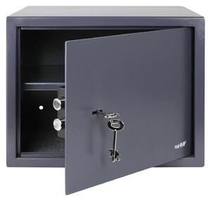 HMF 49203-11 Cassaforte con chiave, cassaforte da incasso, 38 x 30 x 30 cm, antracite