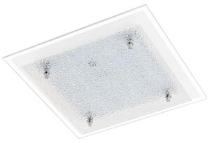 Plafoniera LED, bianca, vetro ghiacciato, L 28 cm