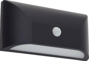 Lindby Lampada da parete per esterni a LED Siana, nera, PC, sensore