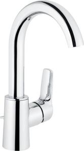 Miscelatore per lavabo Heinrich Schulte Alpha 320 cromo | miscelatore monocomando con scarico a scomparsa da 1 1/4 di pollice | rubinetto per lavabo | rubinetto di design con sporgenza 150 mm | rubinetto per bagno