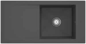 Lavello rettangolare Villeroy&Boch, lavello da cucina Timeline 60 Graphite nero/grigio, 100x51cm, reversibile