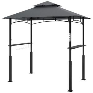 Gazebo per barbecue Outsunny con illuminazione a LED, dimensioni 243 x 148 x 248 cm, impermeabile e resistente al fuoco