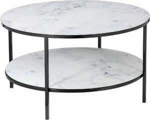 Tavolino con 2 ripiani Ø 80 cm