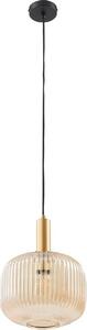 Lindby Doroteo lampada a sospensione, 25 cm, 1 luce, ambra, vetro