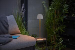 Northpoint 3in1 LED lampada da tavolo lampada a bottiglia alta max. 45 cm con batteria da 3000mAh 200lm bianco caldo e RGB dimmerabile all'infinito per interni ed esterni beige plissettato