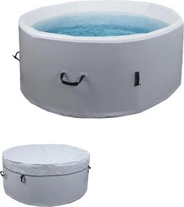 Whirlpool HWC-N97, piscina sostitutiva 4 persone, gonfiabile interna/esterna in tessuto a punto goccia, rotonda Ø150cm grigio-bianco